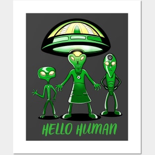 Hello Human, Friendly Aliens Posters and Art